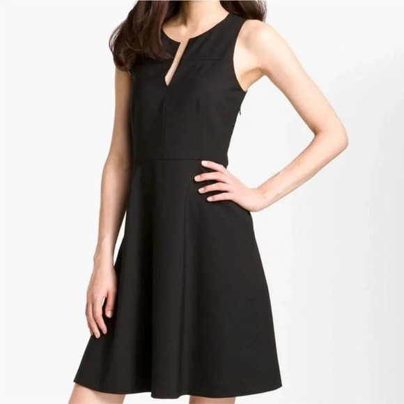 Theory Etiara Korka Tailor Wool Black Fit & Flare A Line Mini Dress Size 6 - Picture 1 of 11